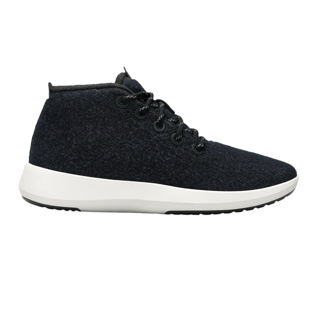 Allbirds Women 8 Wool Runner-up Mizzles Black White Mid Sneakers Water Resistant